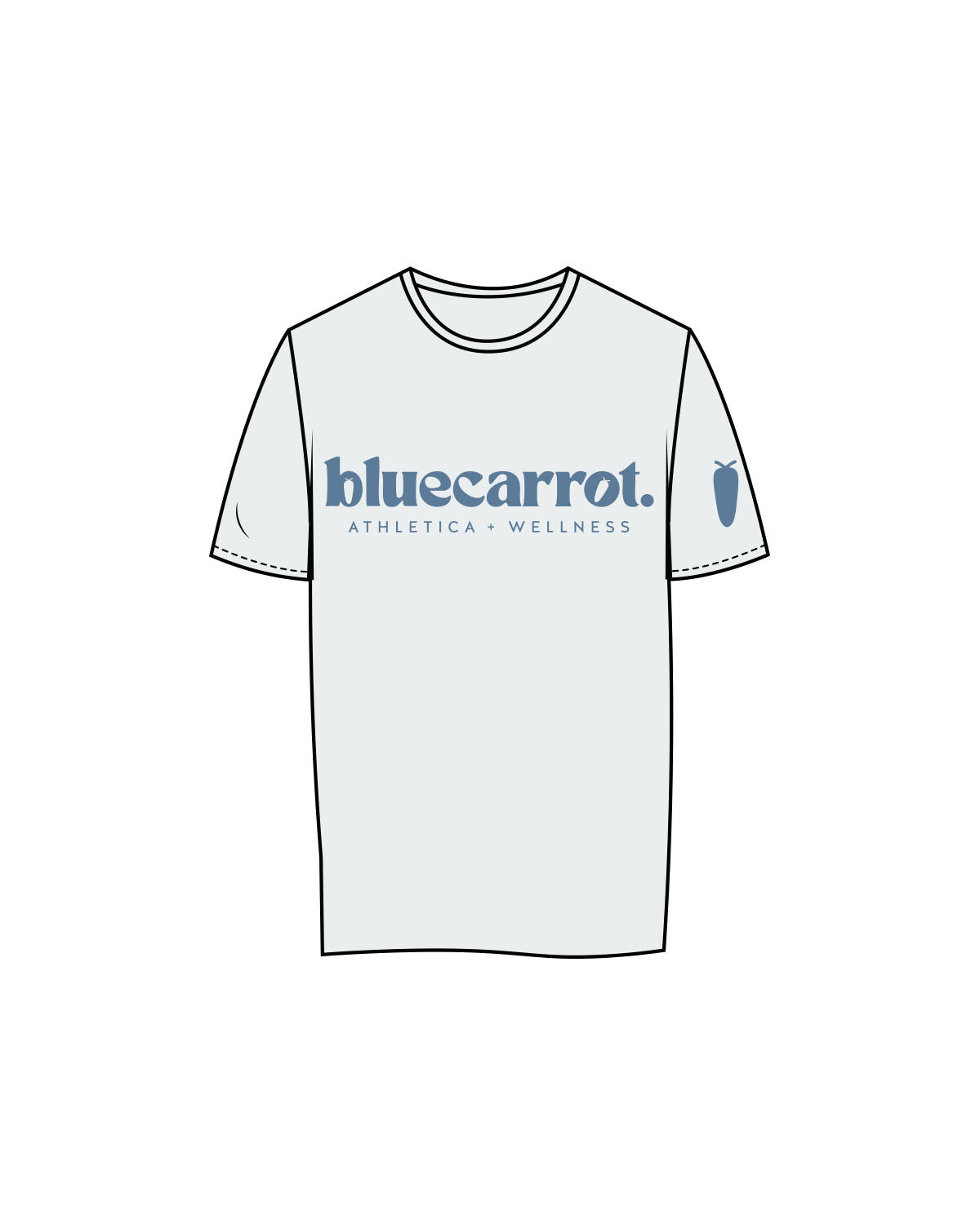 The Womens Tee - Seafoam - BlueCarrot - Center Chest Stacked & Right Chest -  Back Neckline - Printed - Blue