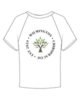 The Micro Rib Baby Tee - White - Goodlife Chiropractic - Center Chest - Back Round Stacked - Full Color Printed