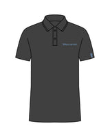 The Mens Polo - Charcoal - BlueCarrot - Left Chest & Left Sleeve - Embroidered - Blue