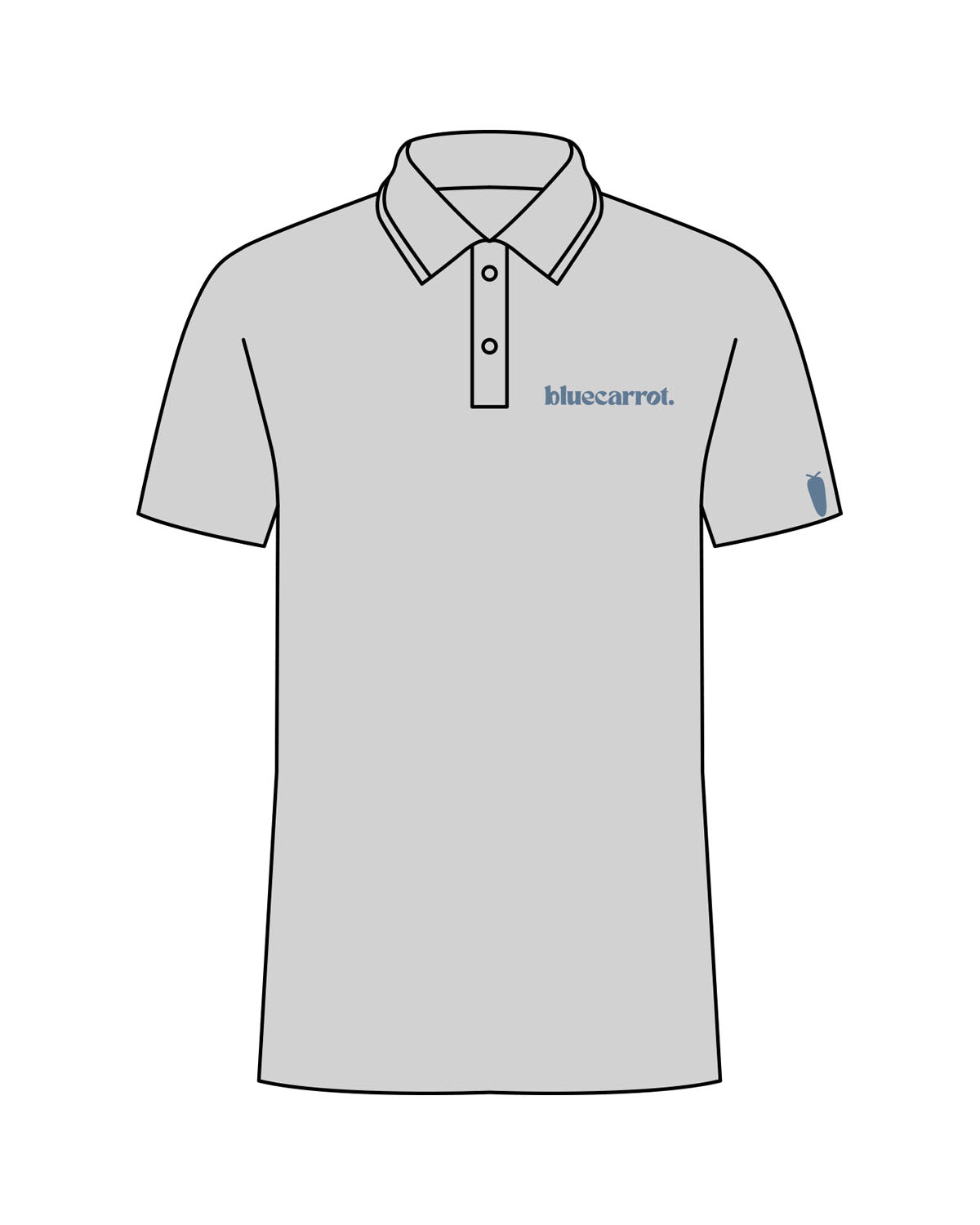The Mens Polo - Heather - BlueCarrot - Left Chest & Left Sleeve - Embroidered - Blue