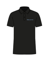 The Mens Polo - Black - BlueCarrot - Left Chest & Left Sleeve - Embroidered - Blue