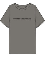 The Mens Heavyweight Tee - Washed Gray - Goodlife Chiropractic - Center Chest & Center Back Round - Printed - Black