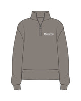 The Mens 1/4 Zip - Washed Gray - BlueCarrot - Left Chest Stacked - Printed - White