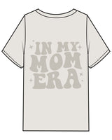 The Womens Heavyweight Tee - Washed Bone - New Mom School - Left Chest Stacked & Full Back - Tone on Tone
