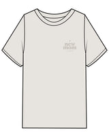 The Womens Heavyweight Tee - Washed Bone - New Mom School - Left Chest Stacked & Full Back - Tone on Tone