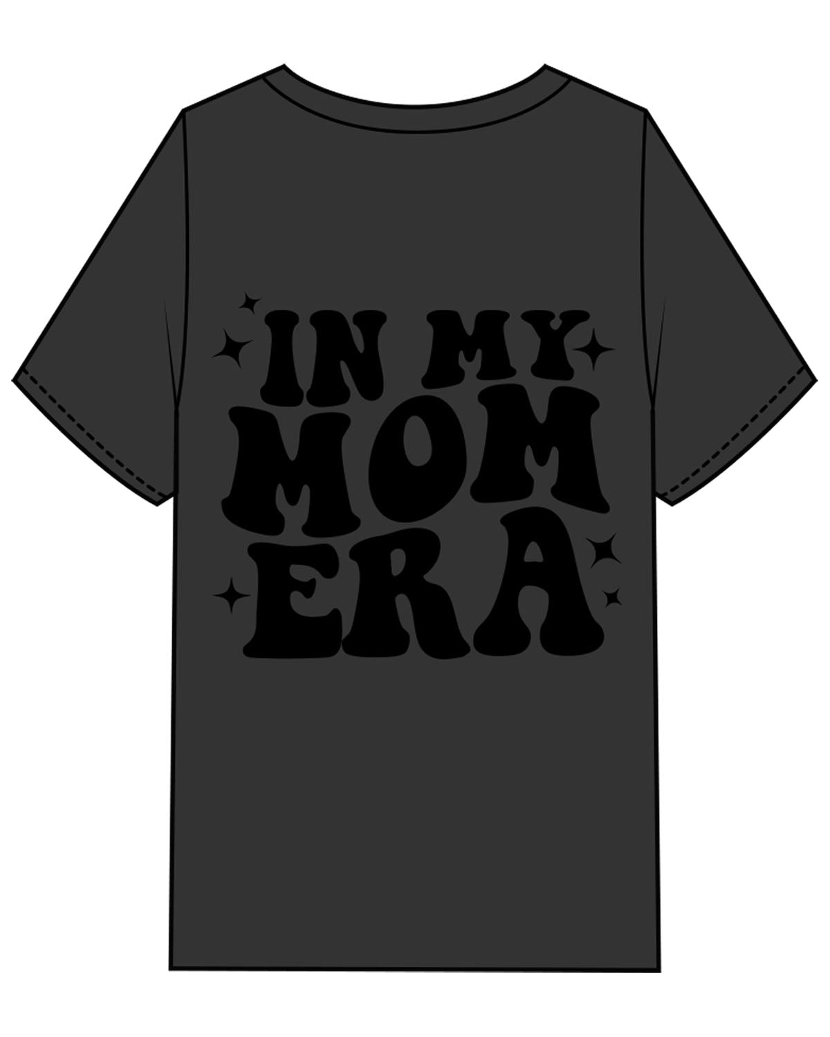 The Womens Heavyweight Tee - Washed Black - New Mom School - Left Chest Stacked & Full Back - Black