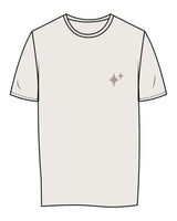 The Womens Tee - Bone - New Mom School - Left Chest Stacked & Full Back - Tone on Tone