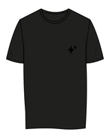 The Womens Tee - Black - New Mom School - Left Chest Stacked & Full Back - Tone on Tone