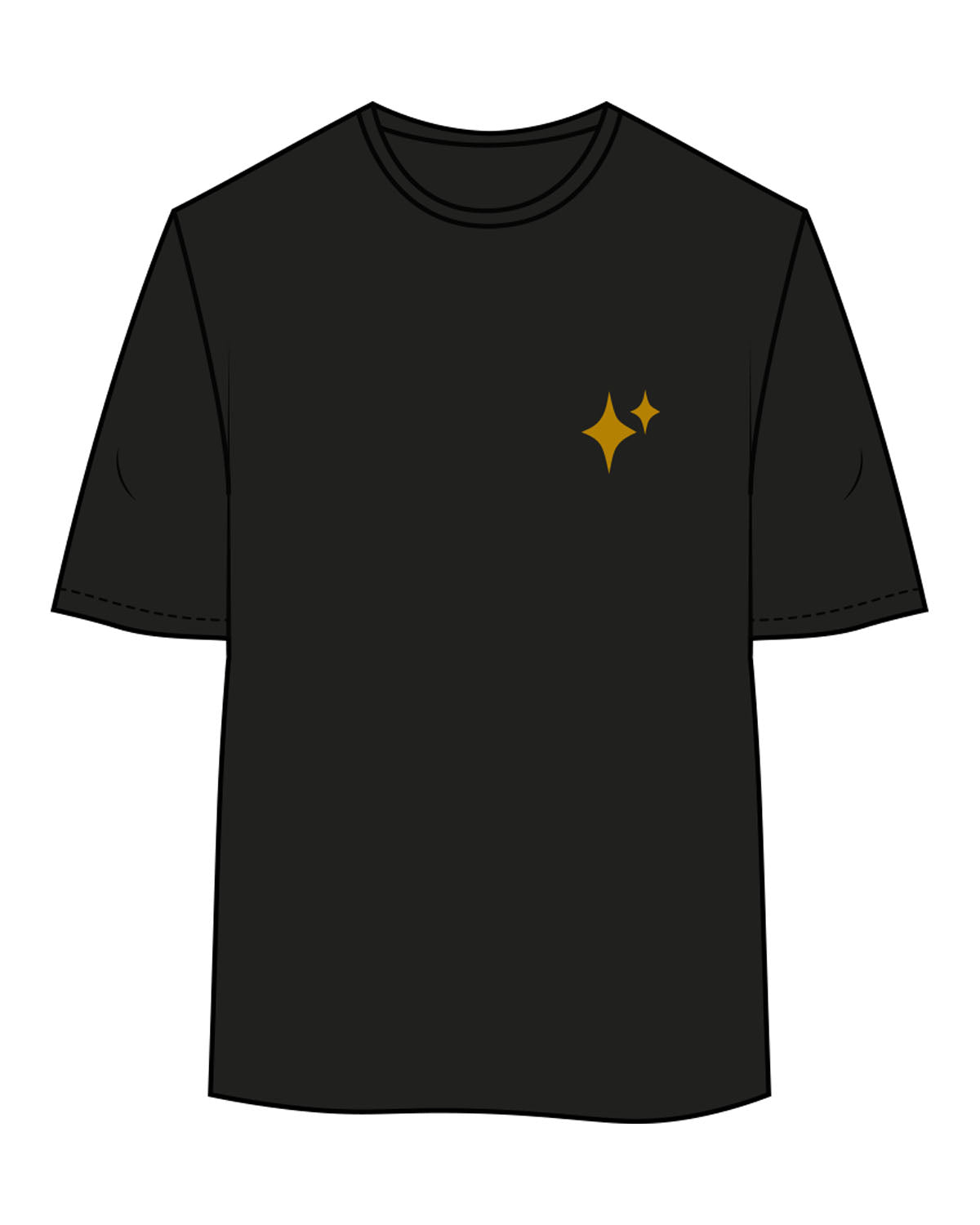 The Womens Oversized Tee - Black - New Mom School - Left Chest Stacked & Back Center - Gold