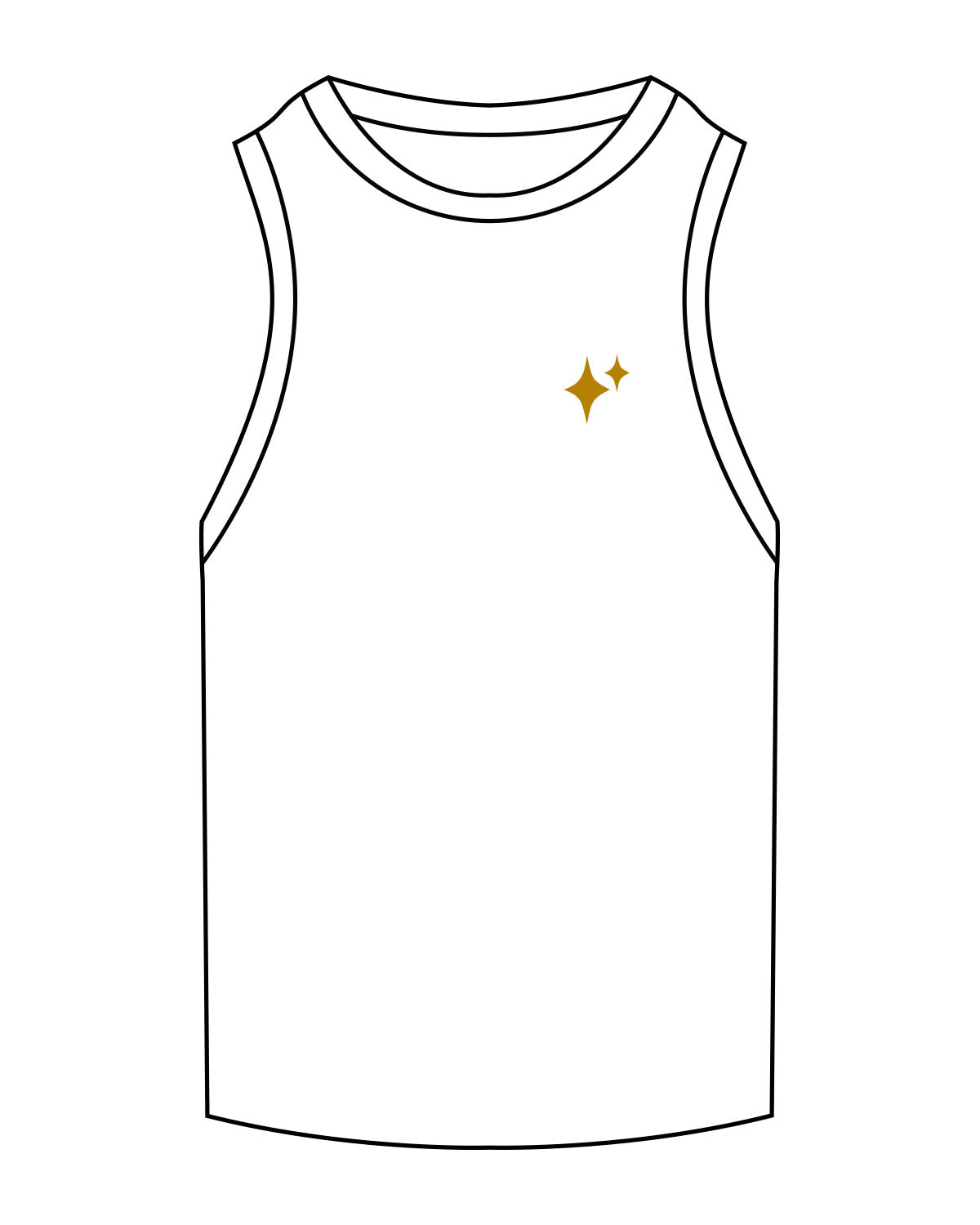 The Ribbed Full Length Tank - White - New Mom School - Left Chest - Diamond- Embroidered - Gold
