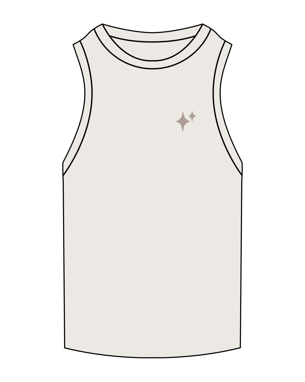 The Ribbed Full Length Tank - Bone - New Mom School - Left Chest - Diamond- Embroidered - Tone on Tone