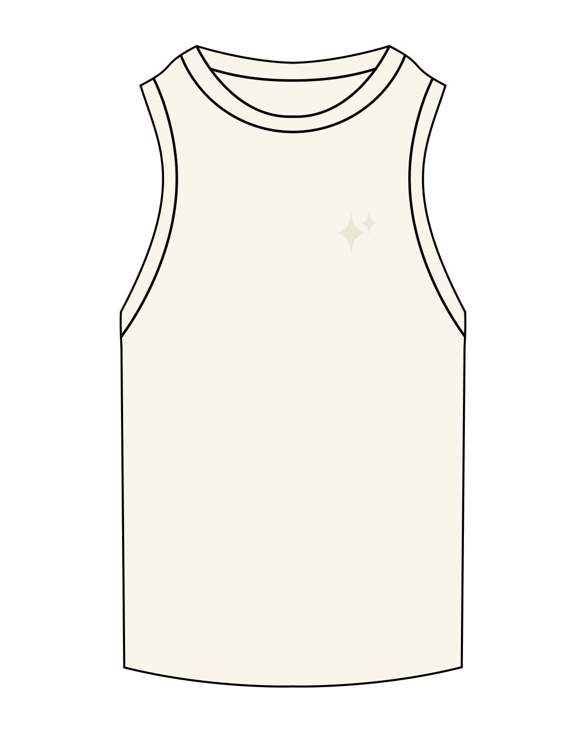 The Ribbed Full Length Tank - Off White - New Mom School - Center Chest - Diamond- Embroidered - Tone on Tone