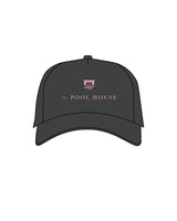 The 5 Panel Trucker Hat - Charcoal - Clique Hospitality - Center Chest Stacked - Light Pink