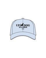 The Dad Hat - Light Blue - Updog Yoga- Center Stacked W/ Dog - "NYC" - Embroidered - Black - Flat Stich