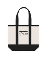 The Contrast Tote Bag - Natural / Black - xform30 - Center - Printed - Black