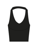 The Halter Tank - Black - Bri's - Left Chest - Printed - White
