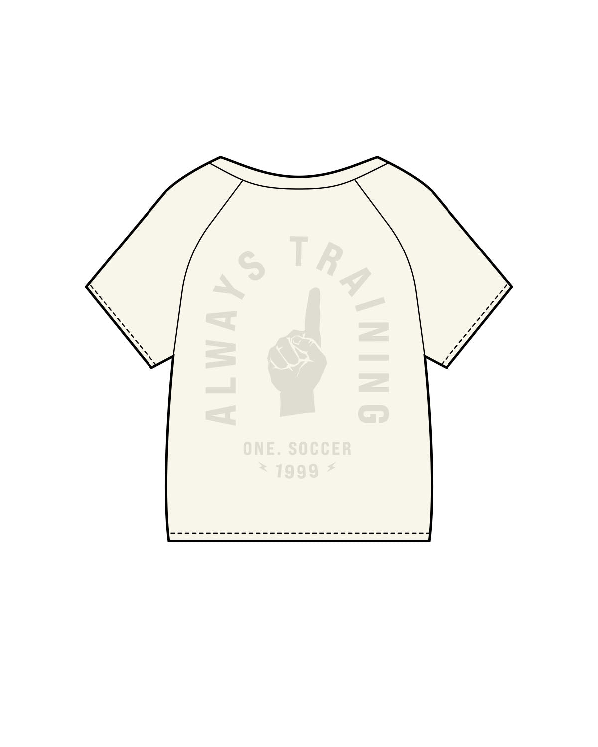The Kids Tee - Bone - One Soccer - Left Chest & Back Center - Tone on Tone