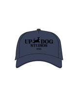 The 5 Panel Trucker Hat - Navy - Updog Yoga- Center Stacked W/ Dog - "NYC" - Embroidered - Full Color