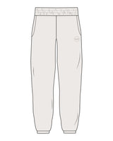 The Womens Sweatpants - Bone - B Long Pilates - Left Leg Near Pocket - Embroidered - Brown