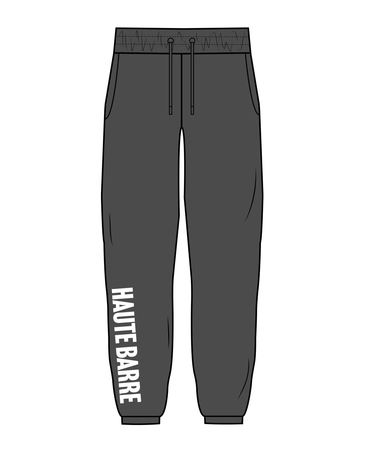The Classic Sweatpants - Washed Black - Haute Barre - Right Leg - White