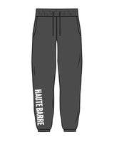 The Classic Sweatpants - Washed Black - Haute Barre - Right Leg - White