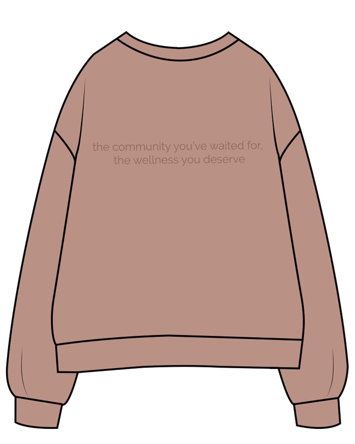 The Womens Crewneck - Clay - SWS - Center Chest & Back - Printed - Tone on Tone