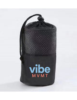 The Gym Towel - Brown - Vibe MVMT - Front Bottom Stacked - EMB - Full Color - The Gym Towel Bag - Black - Center Body Stacked - Printed - Full Color