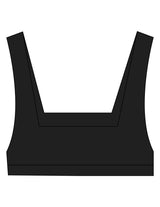 The Box Cut Bra - Black - RECHARGED PILATES - Center Chest - Printed - White