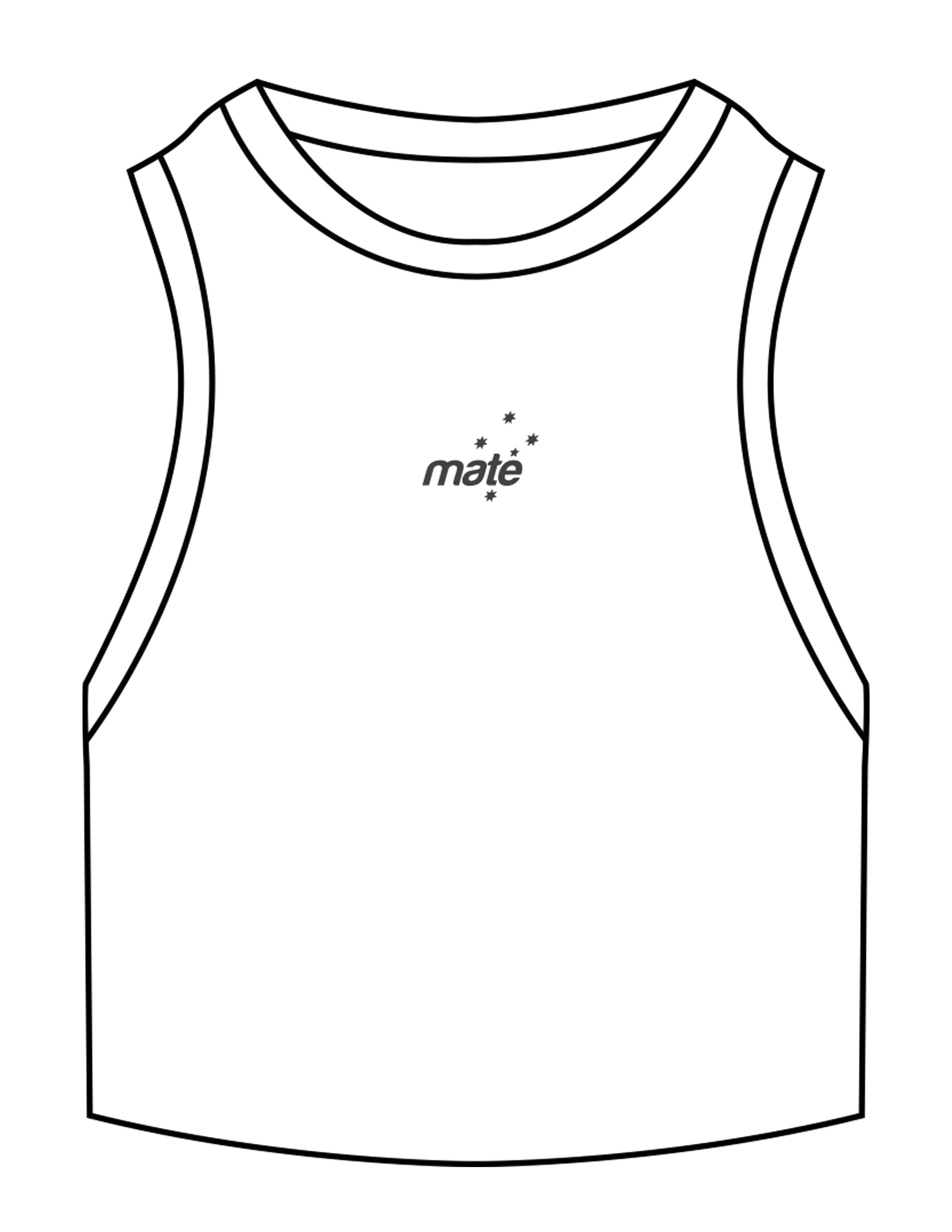 The Ribbed Crop Tank - White - Training Mate - Center Chest - EMB - Blue - Charcoal