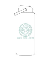 The Wide Mouth Water Bottle - White - Core Evolution - Center Body - Teal