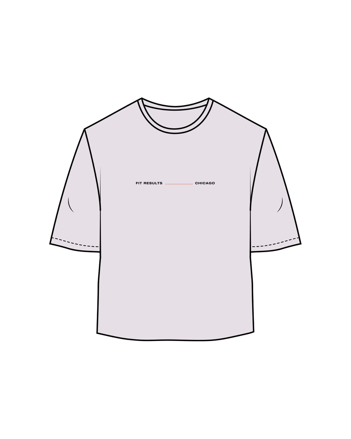 The Oversized Crop Tee - Orchid - Fit Results - Center Chest & Back Neckline - Full Color