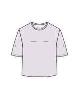 The Oversized Crop Tee - Orchid - Fit Results - Center Chest & Back Neckline - Full Color