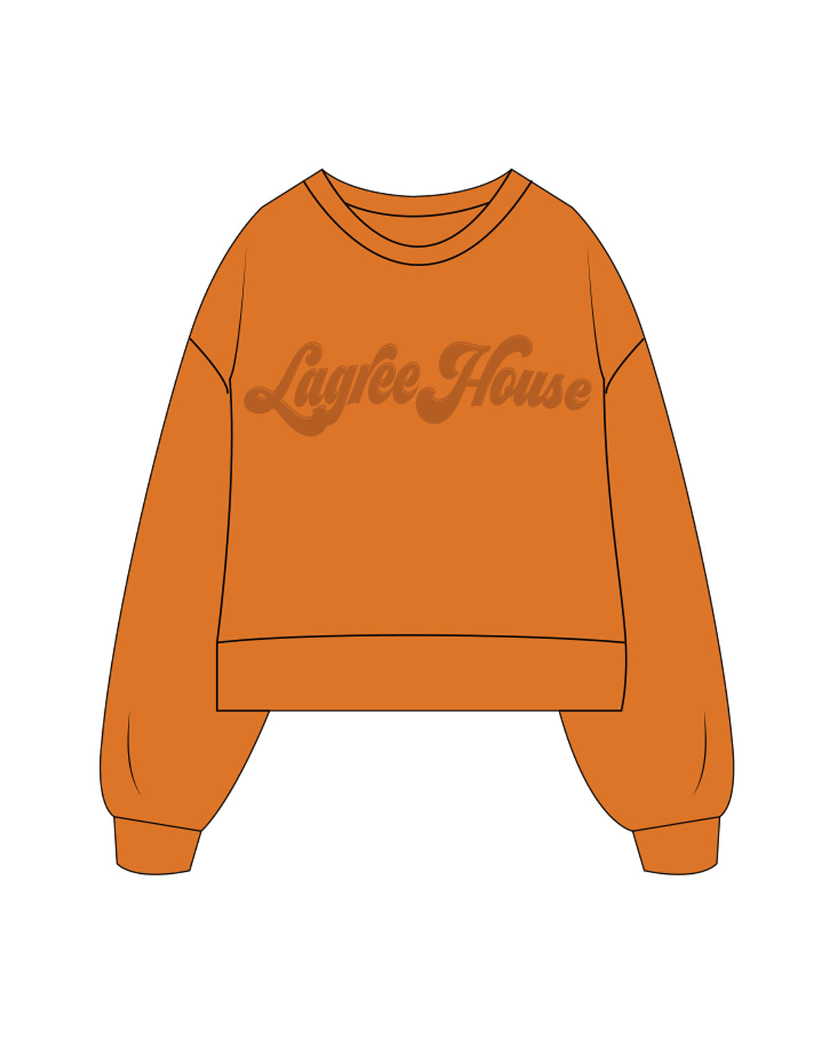 The Womens Heavyweight Crop - Autumn - Lagree House - Center Chest - Tone on Tone