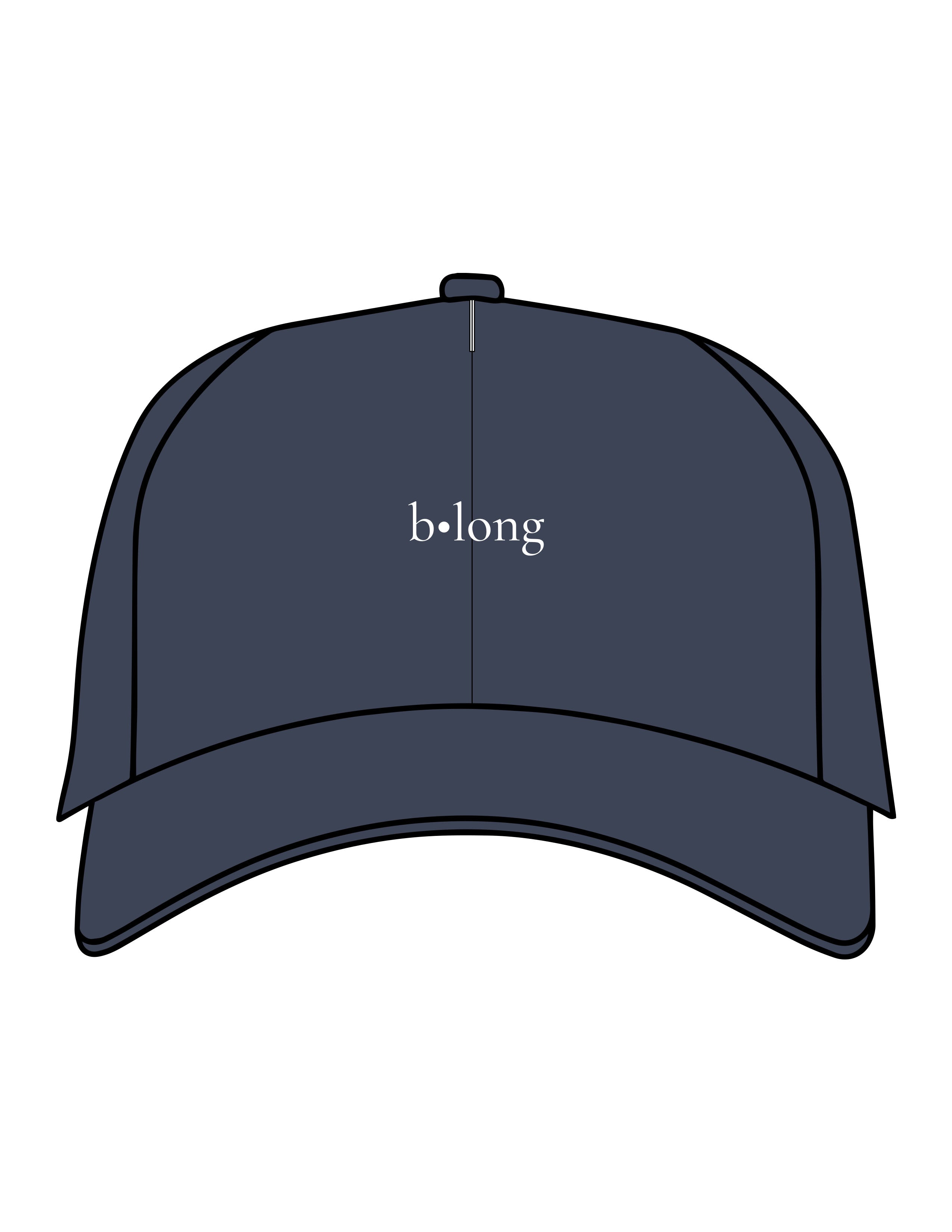 The Dad Hat - Navy - B Long Pilates -  Center Crown - EMB - White