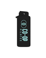 The Wide Mouth Water Bottle - Black - Co-Op Pilates - Center Body  - Printed - Teal