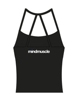 The Womens Sporty Tank - Black - Mind Muscle - Center Back - Printed - Full Color
