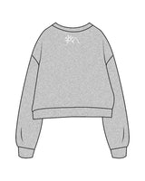 The Oversized Crop - Heather - Fitness Quest 10 - Center Chest Stacked & Back Neckline -  White