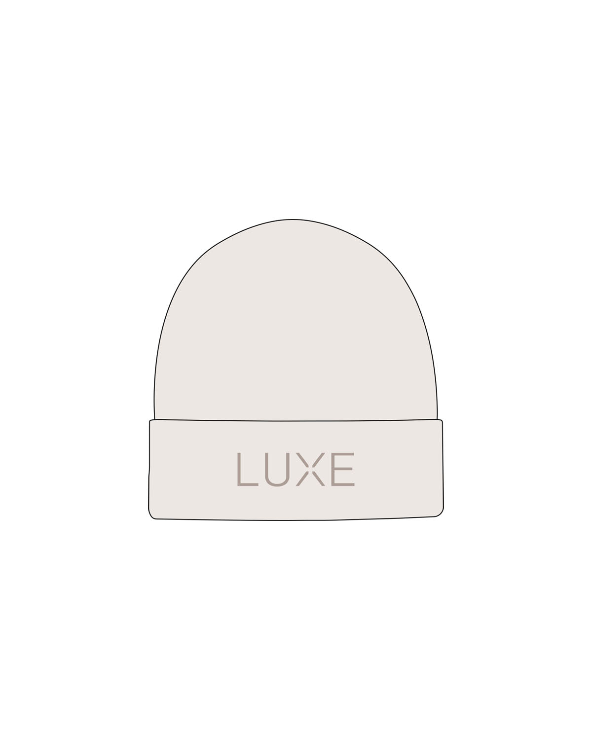 The Beanie - Bone - Lagree Luxe - Center Brim "LUXE" - Embroidered - Tone on Tone