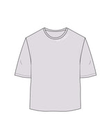 The Oversized Crop Tee - Orchid - Tone Wellness Studio - Front Neckline - Embroidered - White