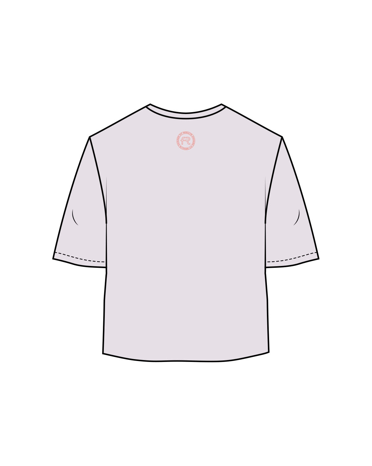 The Oversized Crop Tee - Orchid - Fit Results - Center Chest & Back Neckline - Full Color