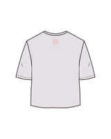 The Oversized Crop Tee - Orchid - Fit Results - Center Chest & Back Neckline - Full Color