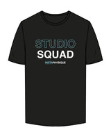 The Womens Tee - Black - Instaphysiques - Center Chest Stacked - Full Color (81C7D1)