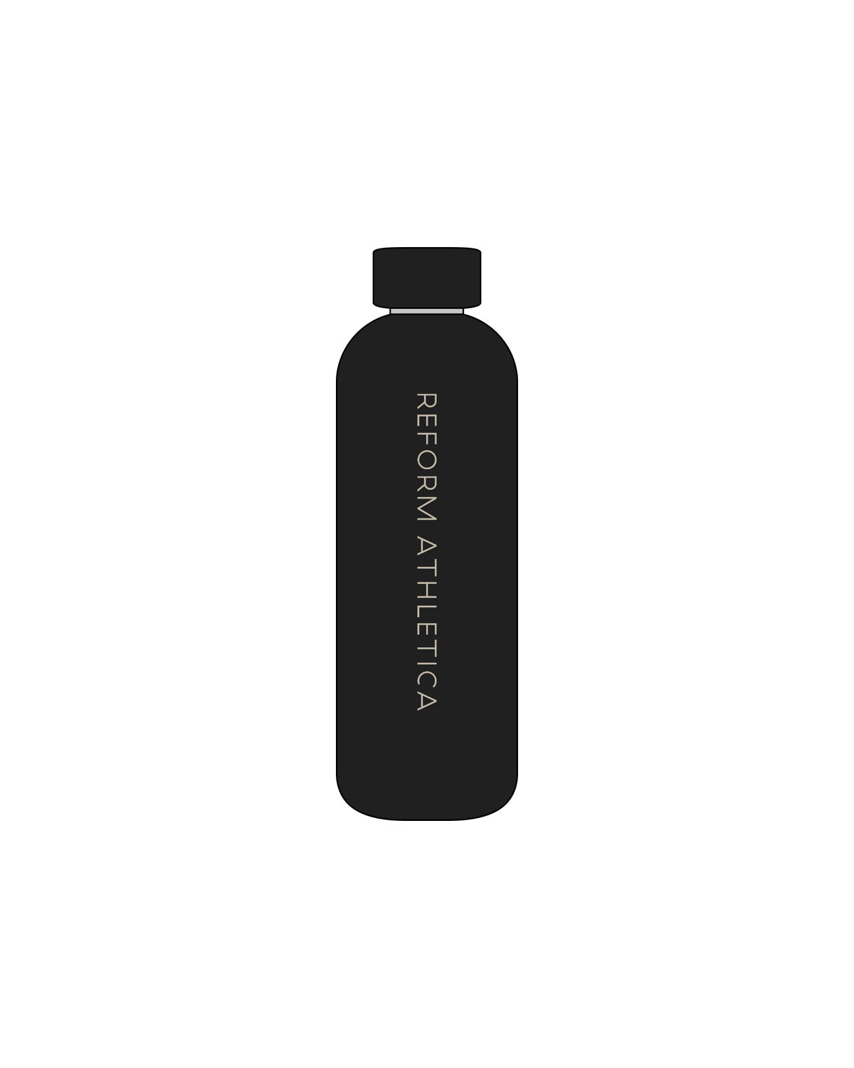 The Water Bottle - Black - Reform Athletica - Center & Back - Printed - Full Color