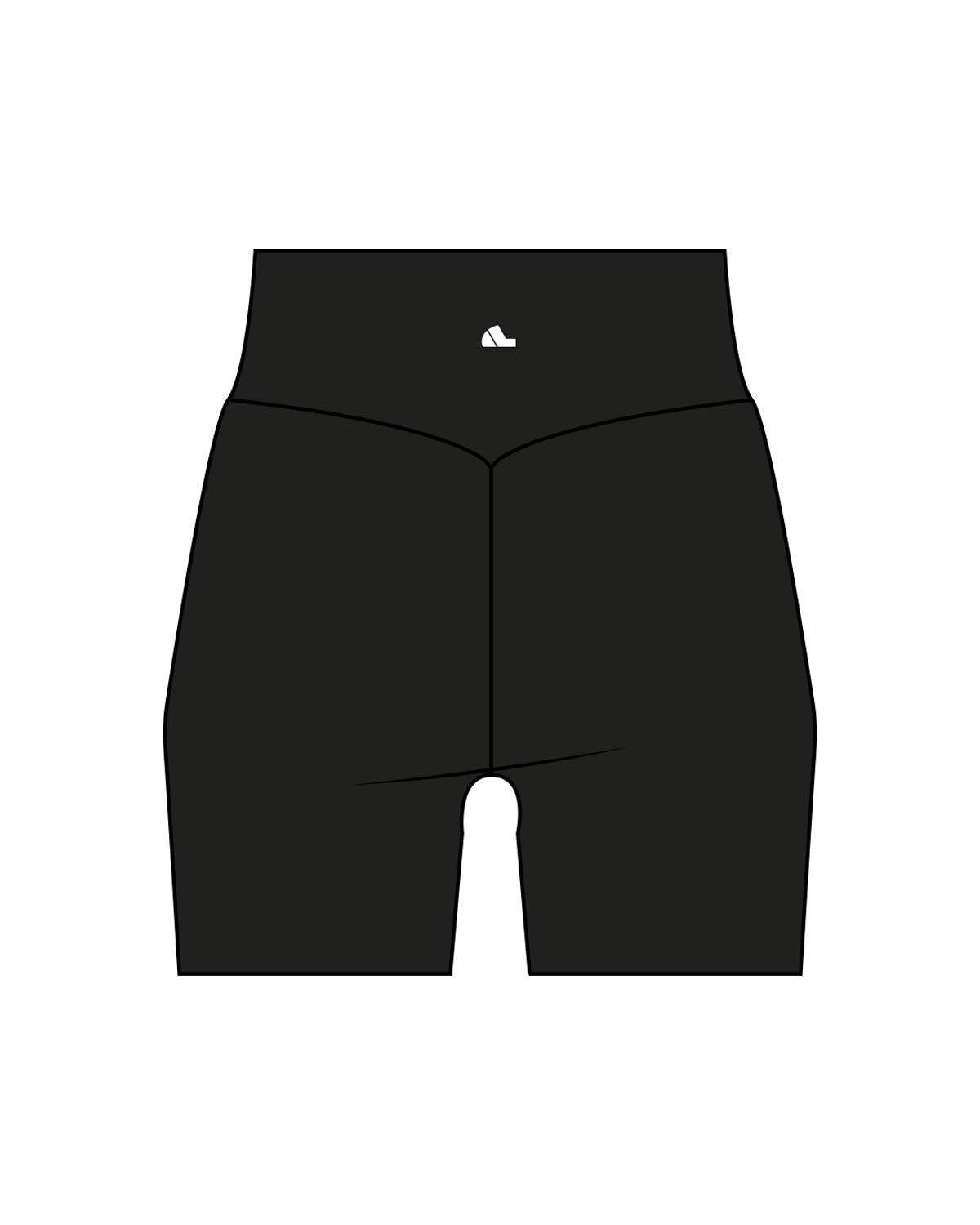 The Basic Short - Black - Ariana - Back Center Waist - White