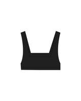 The Box Cut Bra - Black - Pulse Barre & Fitness - Center Chest Stacked - Printed - White