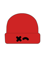 The Cable Knit Beanie - Red - Rumble - Center Brim - Embroidered - Black