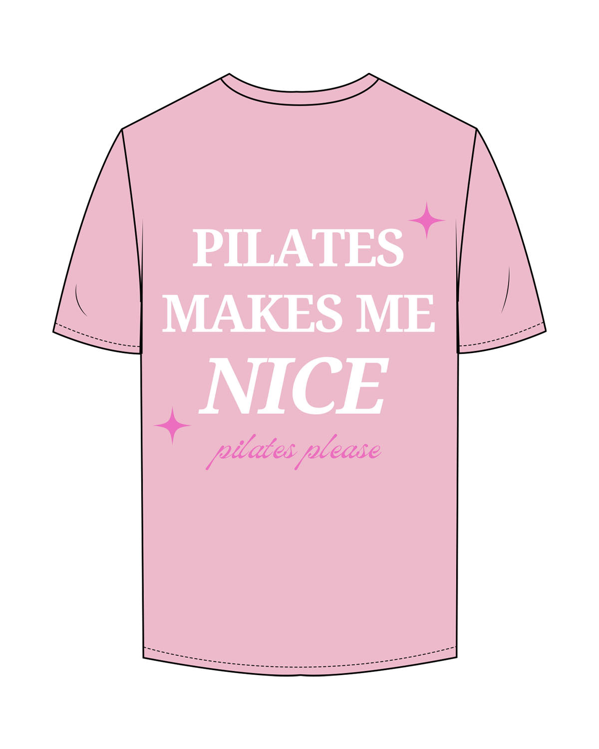 The Mens Tee - Bubblegum - Pilates by Nix - Left Chest & Full Back - Full Color