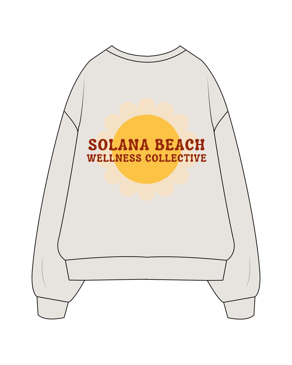 The Mens Crewneck - Washed Bone - Lisel Lewis - Left Chest Stacked & Back Stacked - Printed - Full Color