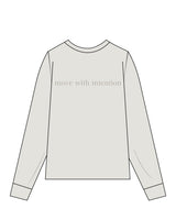 The Womens Heavyweight Long Sleeve - Washed Bone - Mantra - Left Chest & Center Back - Printed - Tone on Tone