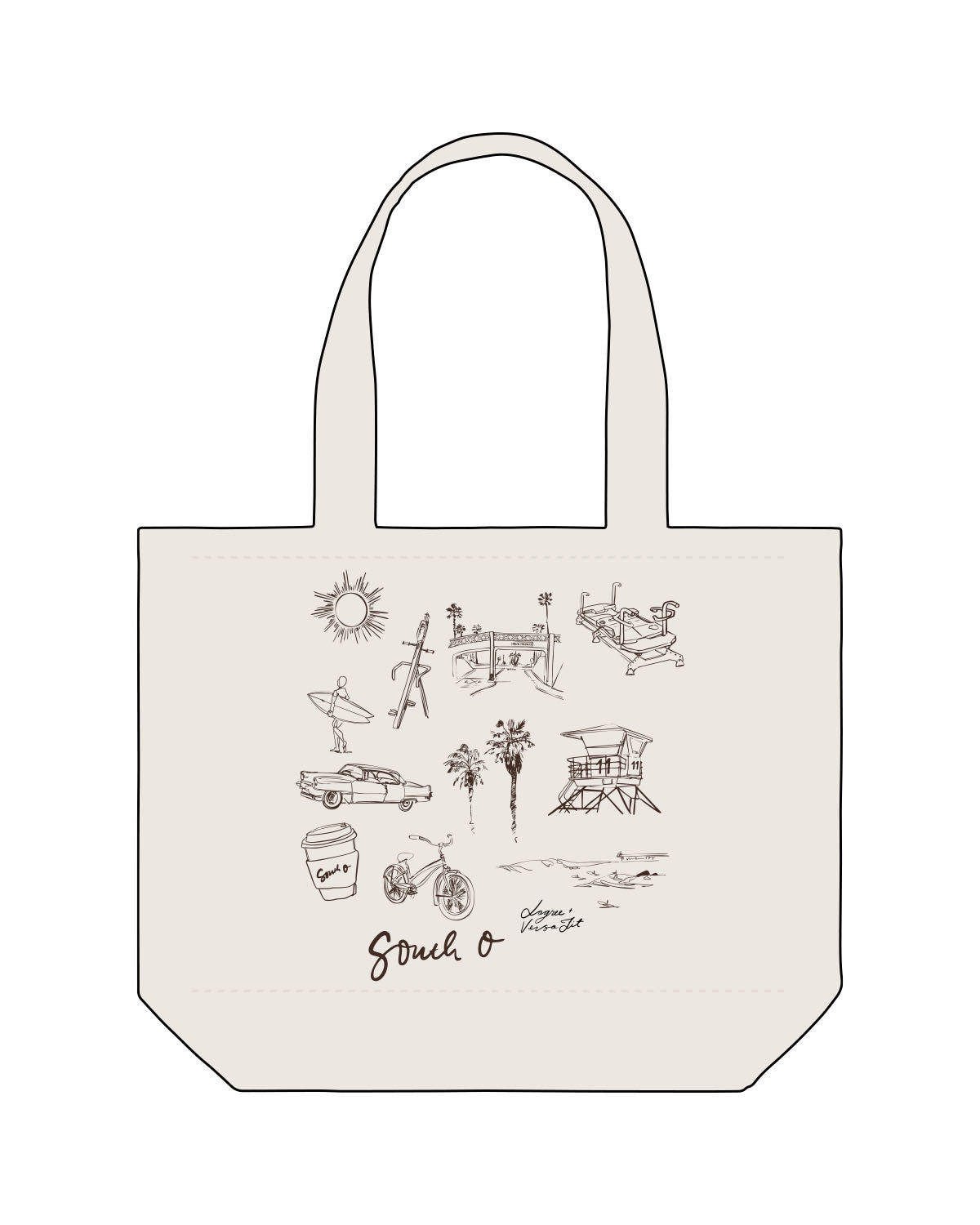 The Tote Bag - Natural - Lagree Versa - Center Body Images - Chocolate Brown